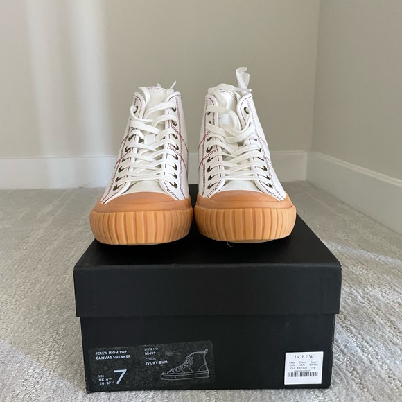 J.Crew classic high-top sneakers, NWT, size 7, Color: IVORY GUM - Picture 3 of 11